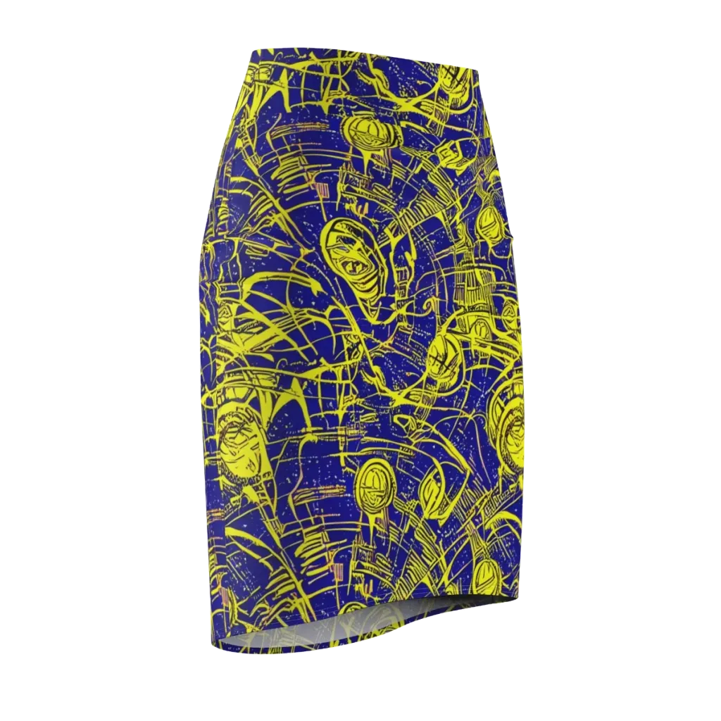 Neon Astronaut on Pencil Skirt — Front Side