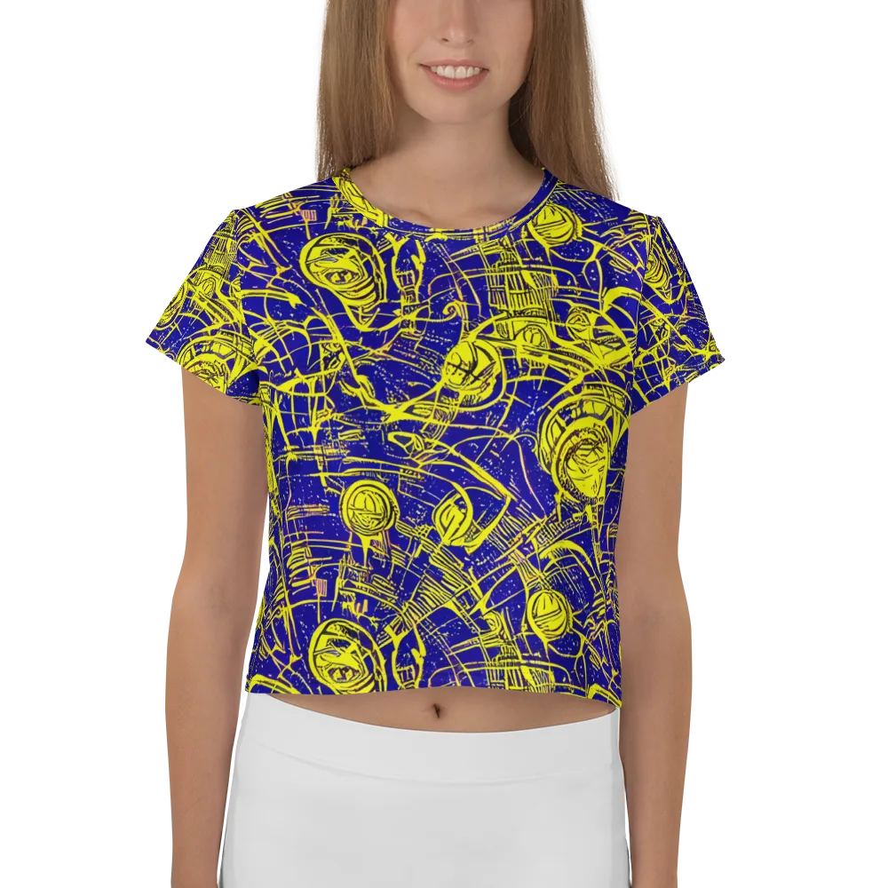Neon Astronaut on Crop Tee — Front