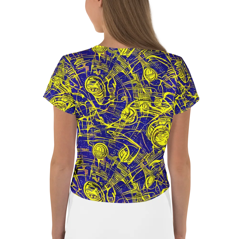 Neon Astronaut on Crop Tee — Back