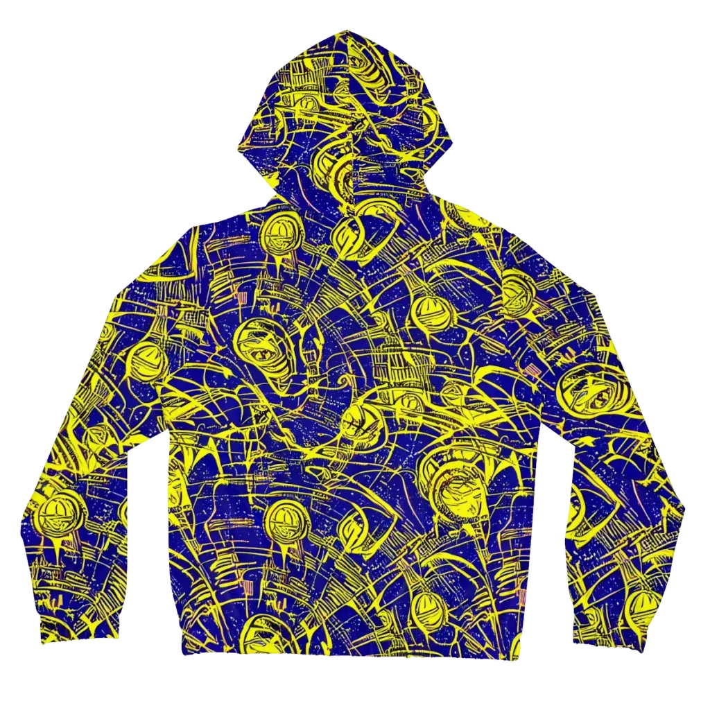 Neon Astronaut on Women's Full-Zip Hoodie — Back