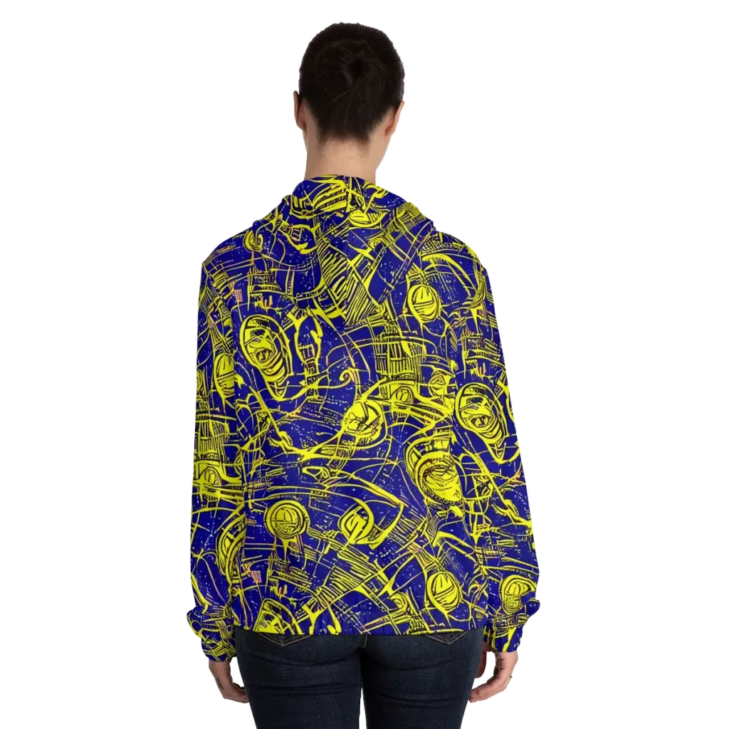 Neon Astronaut on Women's Full-Zip Hoodie — Back On Person