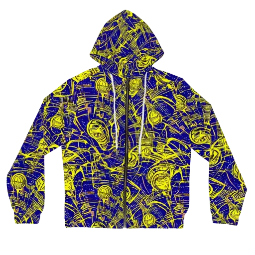 Neon Astronaut on a Women's Full-Zip Hoodie