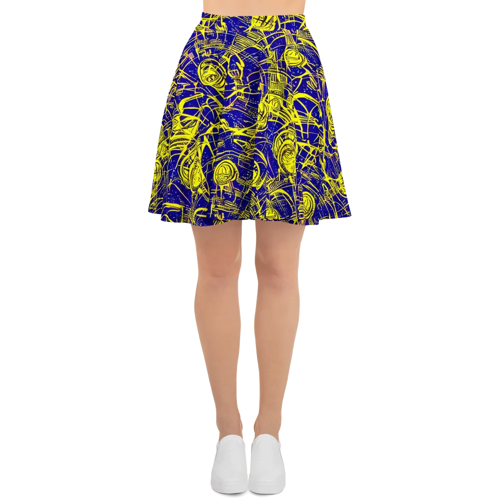 Neon Astronaut on Skater Skirt — Front