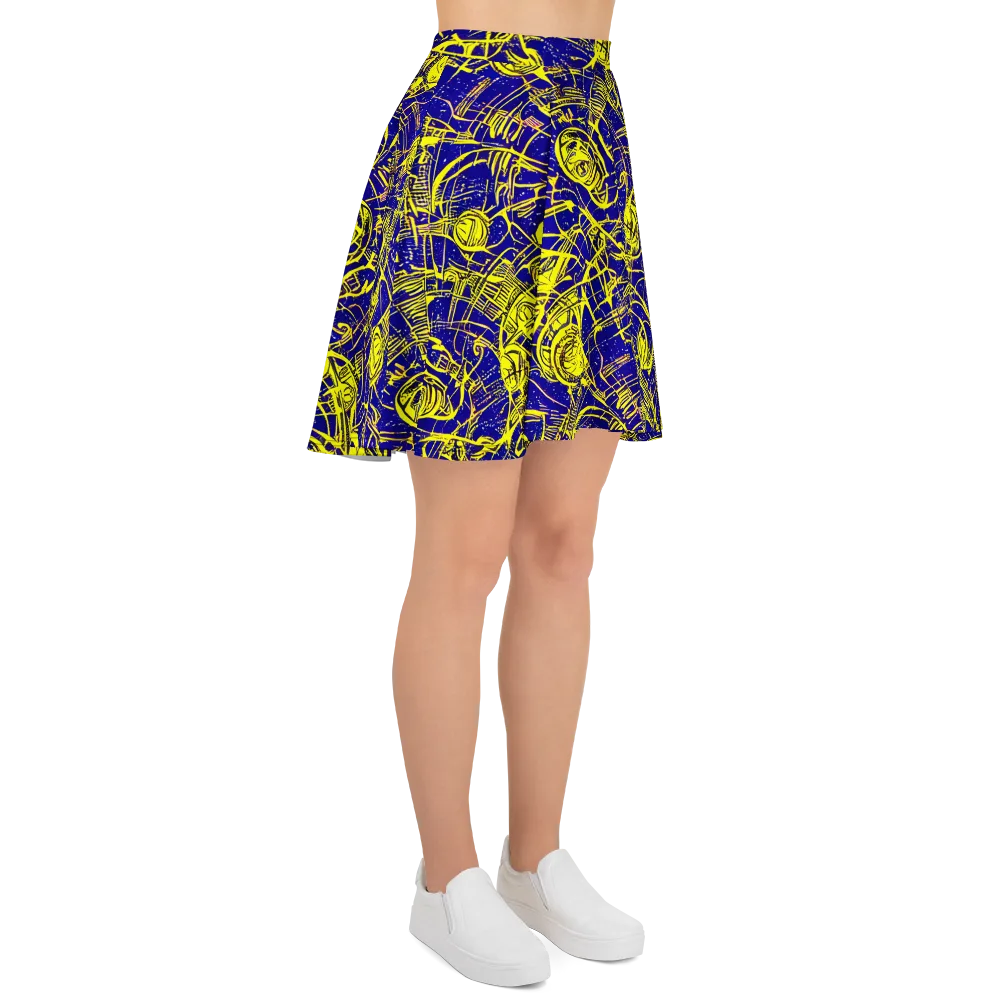 Neon Astronaut on Skater Skirt — Right