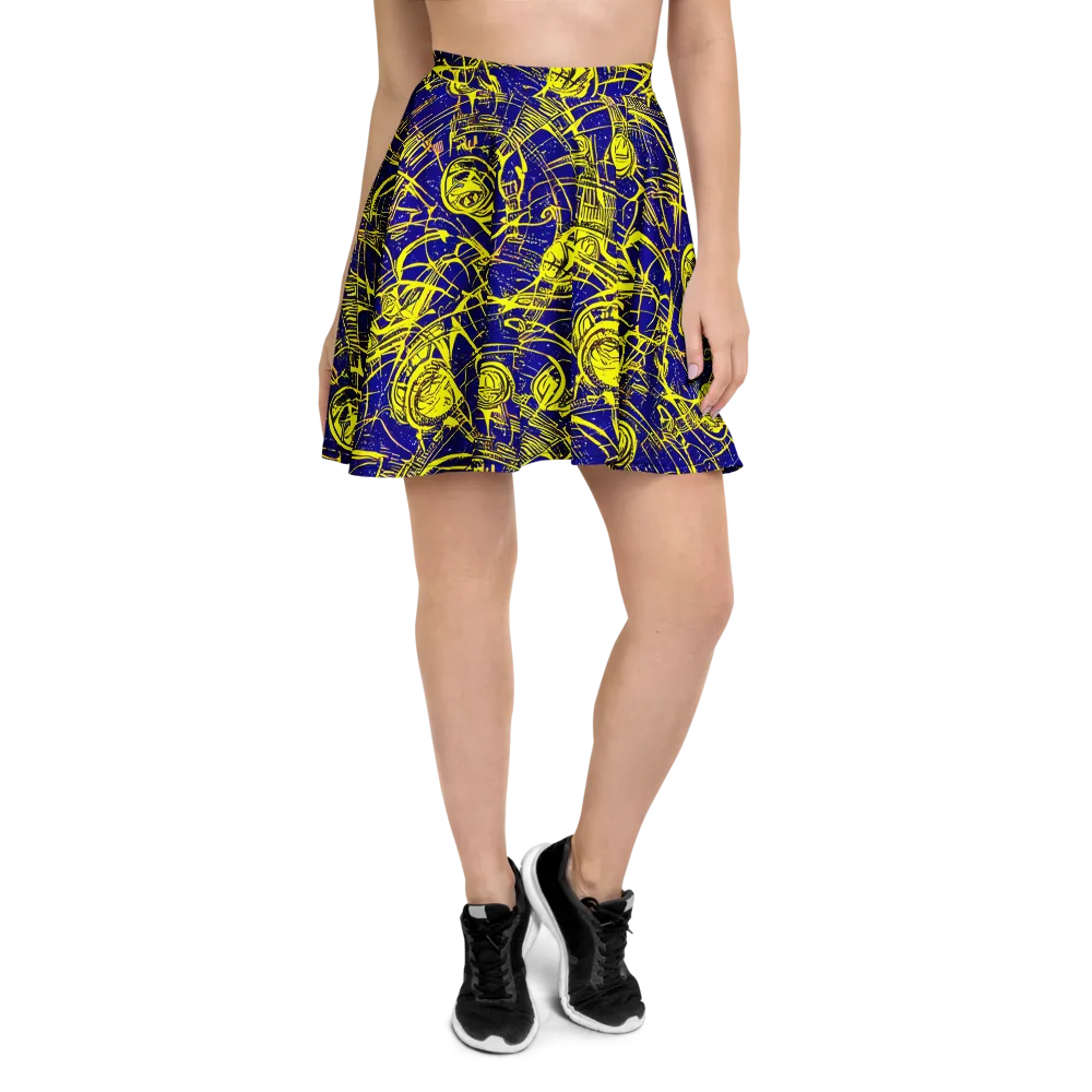Neon Astronaut on Skater Skirt — Front