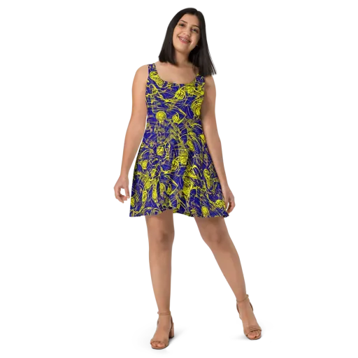 Neon Astronaut on a Skater Dress