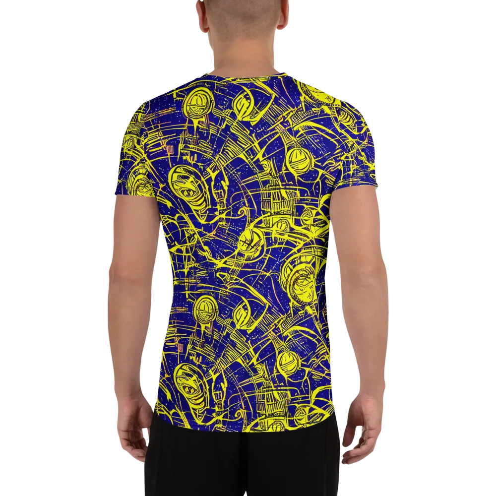 Neon Astronaut on Men's Athletic T-Shirt — Back