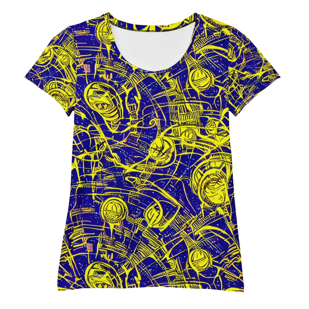 Neon Astronaut on Women's Athletic T-Shirt — Front