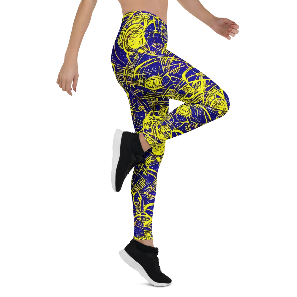 Neon Astronaut on Leggings — Right