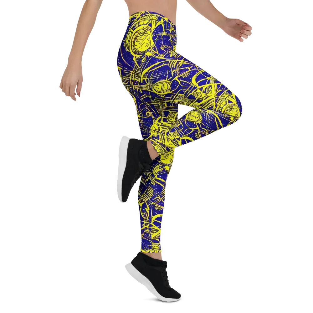 Neon Astronaut on Leggings — Right