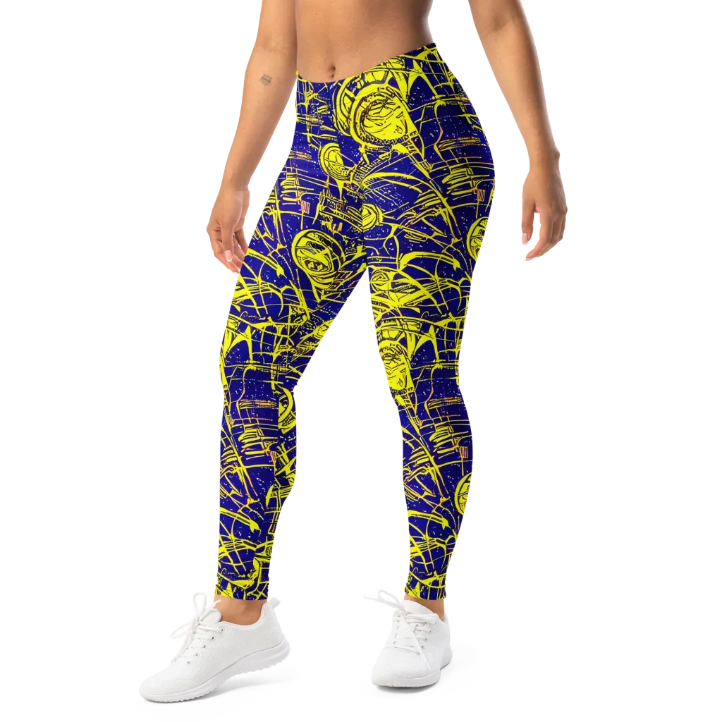 Neon Astronaut on Leggings — Left Front