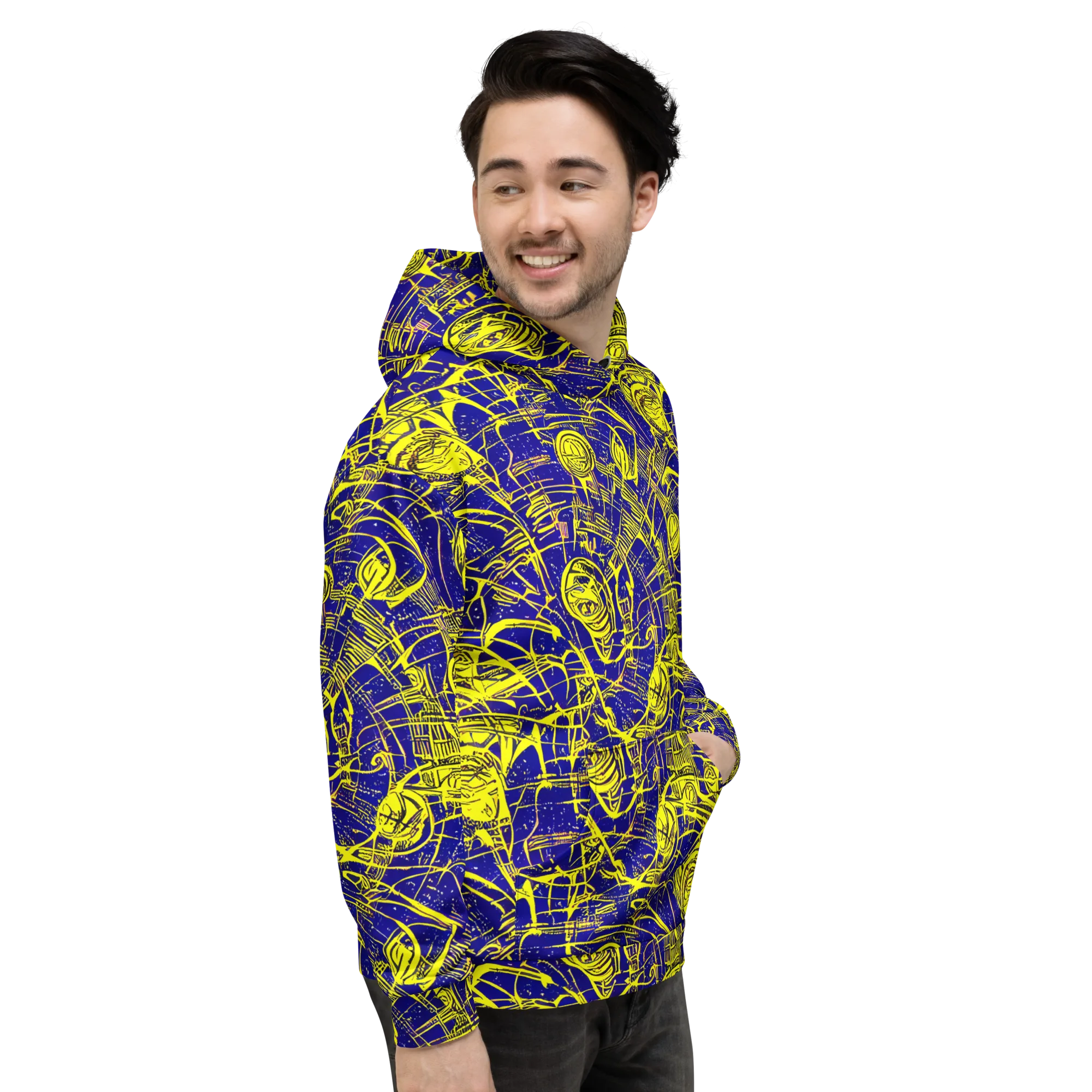 Neon Astronaut on Hoodie — Right