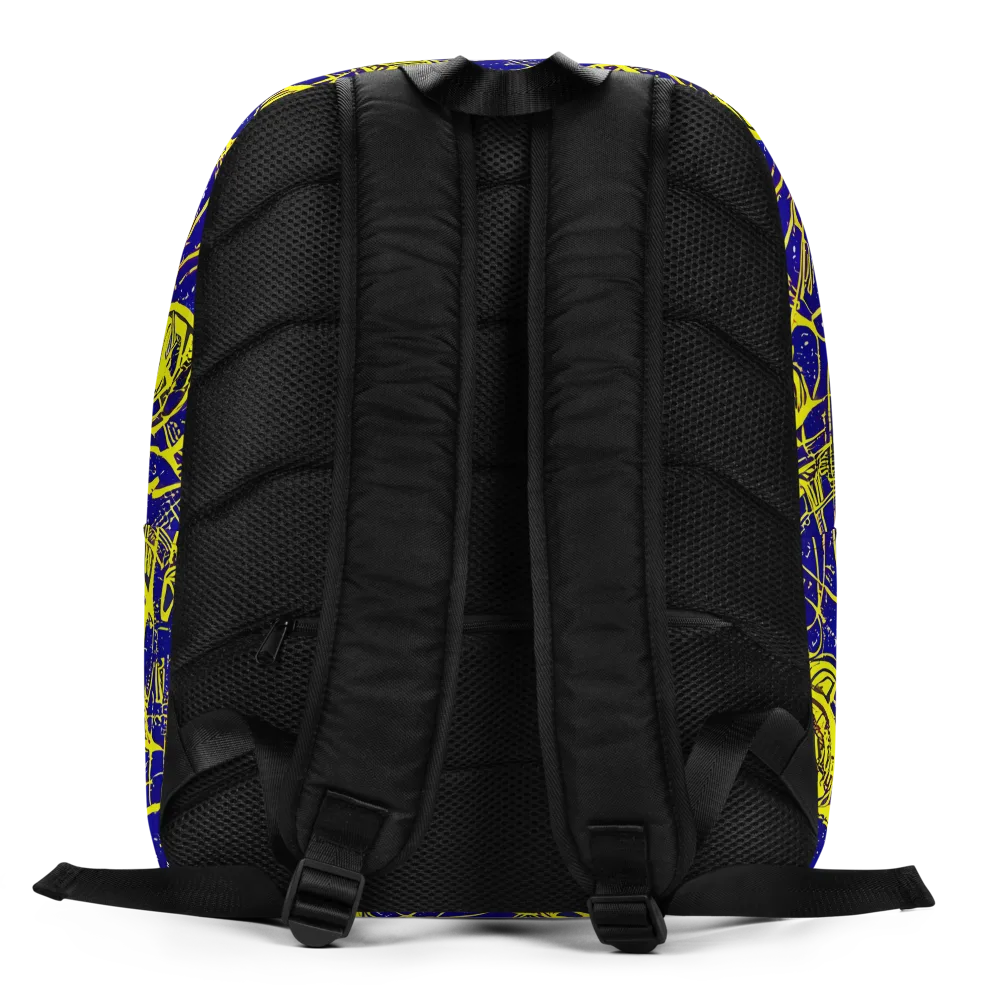 Neon Astronaut on Minimalist Backpack — Back