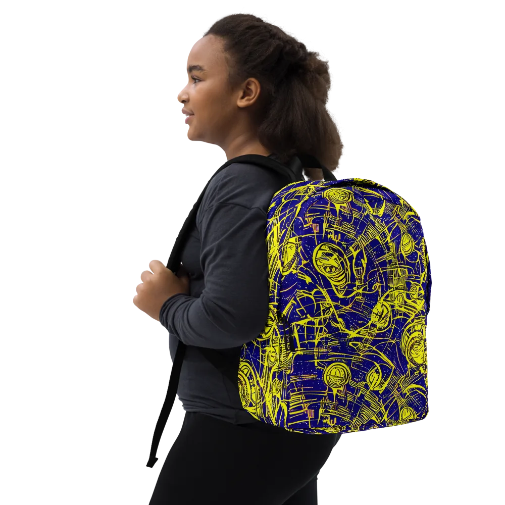 Neon Astronaut on Minimalist Backpack — Right Front