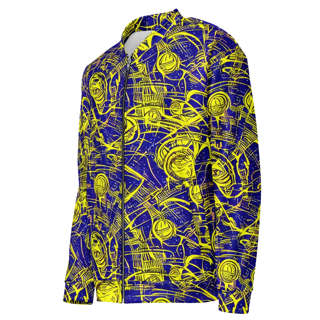 Neon Astronaut on Bomber Jacket — Left Front