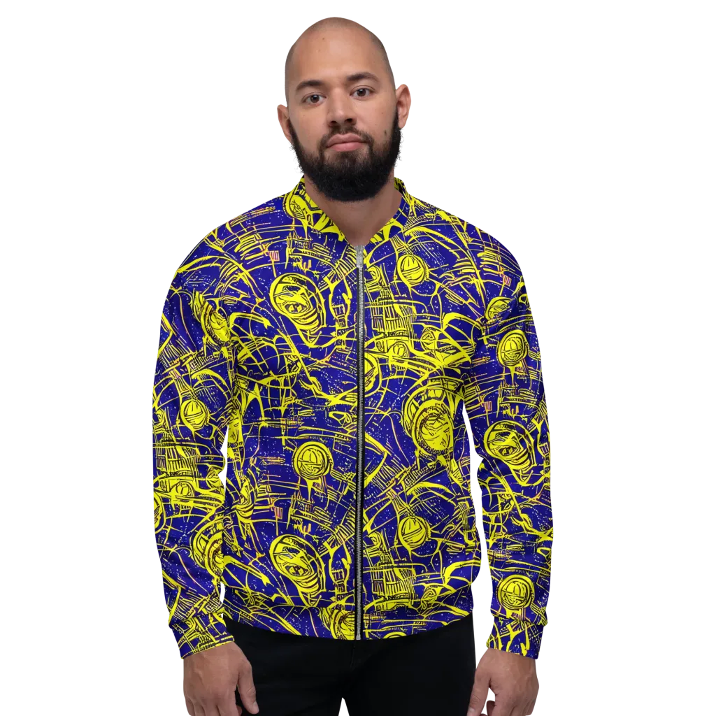Neon Astronaut on Bomber Jacket — Front