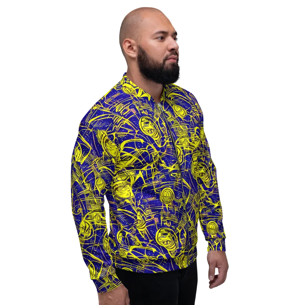 Neon Astronaut on Bomber Jacket — Right