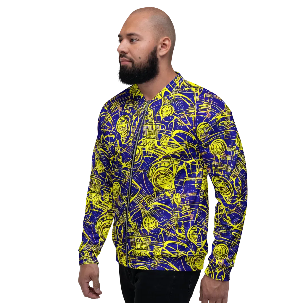 Neon Astronaut on Bomber Jacket — Left
