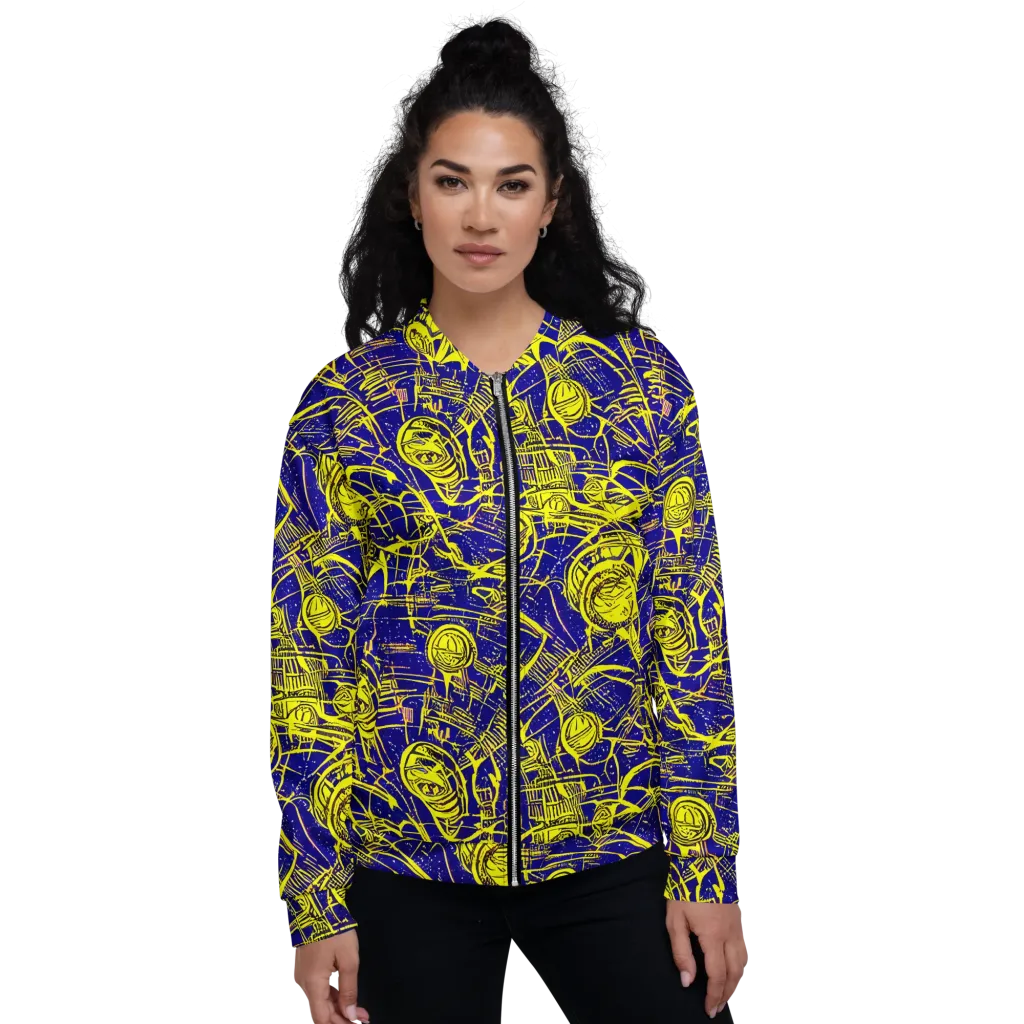 Neon Astronaut on Bomber Jacket — Front