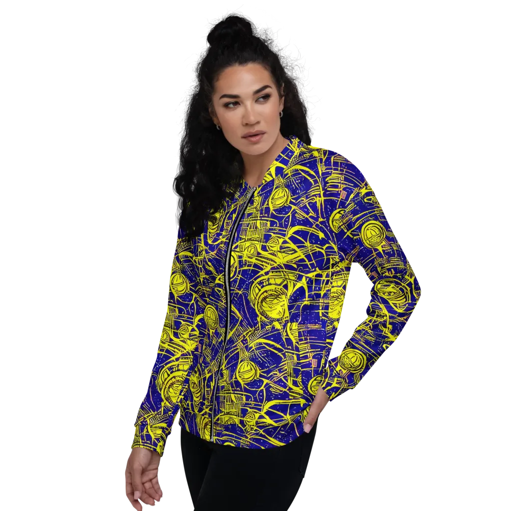 Neon Astronaut on Bomber Jacket — Left