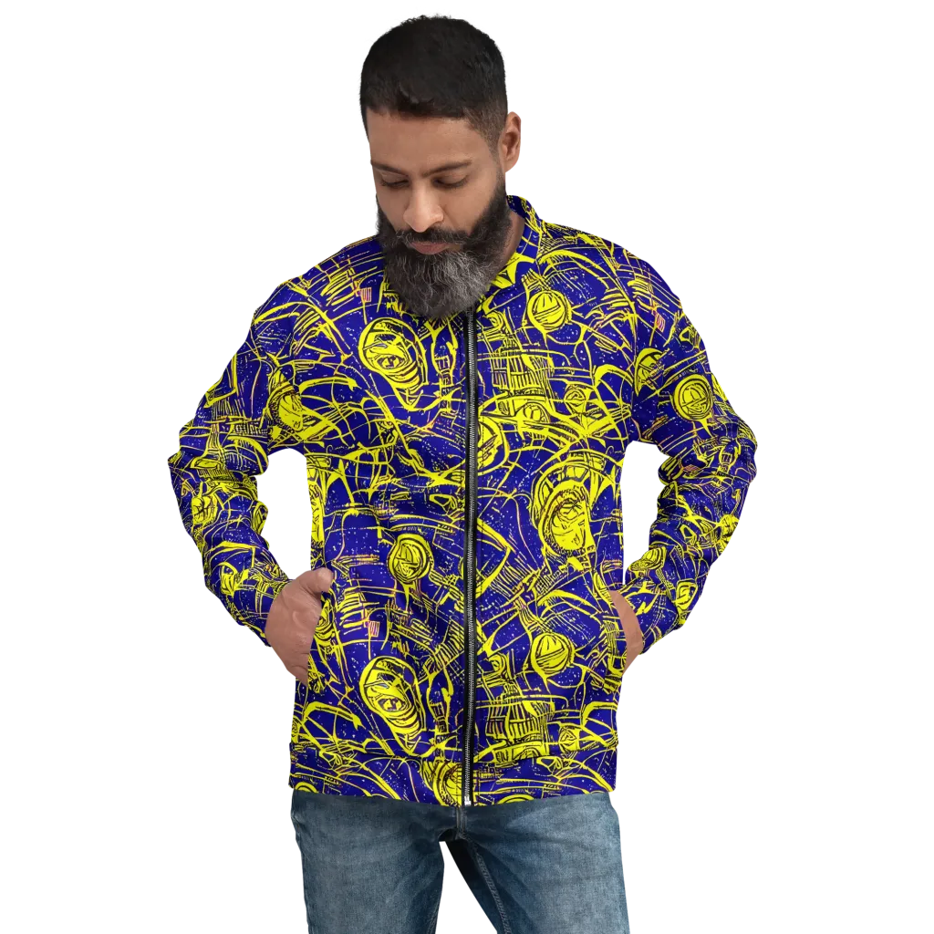 Neon Astronaut on Bomber Jacket — Front
