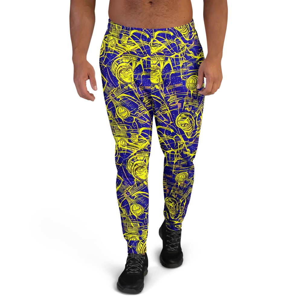 Neon Astronaut on Men's Joggers — Front