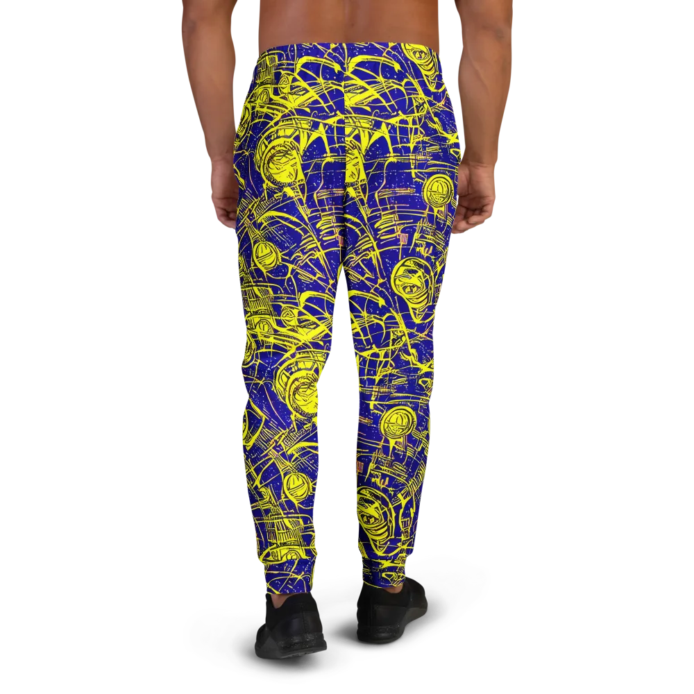 Neon Astronaut on Men's Joggers — Back