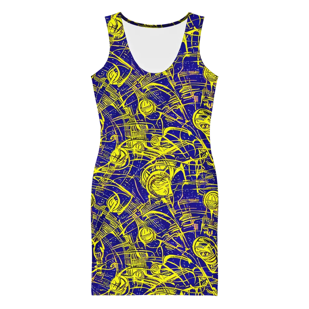 Neon Astronaut on Bodycon Dress — Front