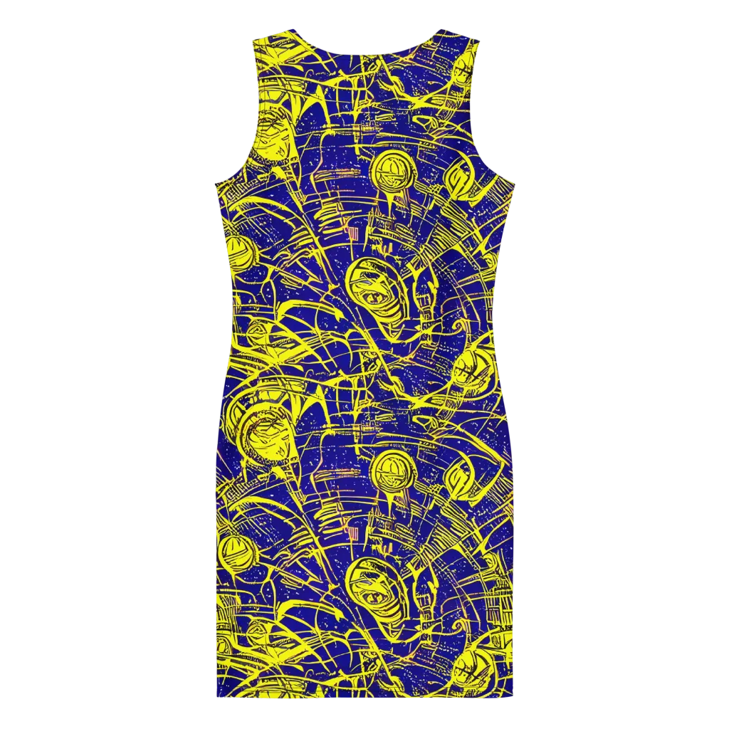 Neon Astronaut on Bodycon Dress — Back