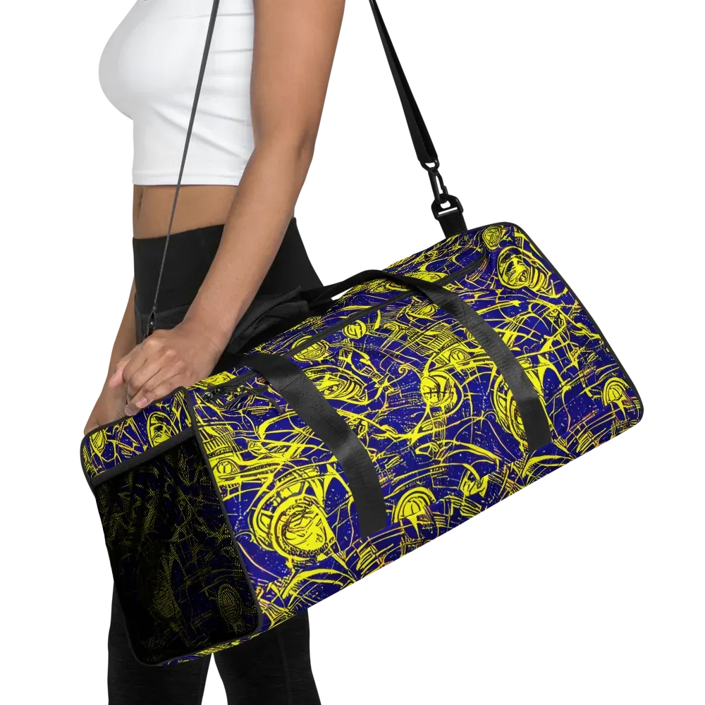 Neon Astronaut on Duffle Bag — Front