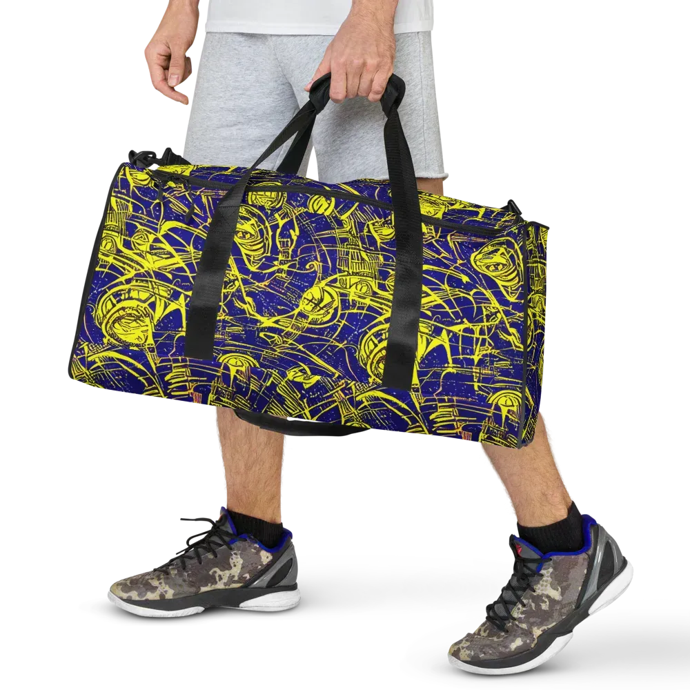 Neon Astronaut on Duffle Bag — Front