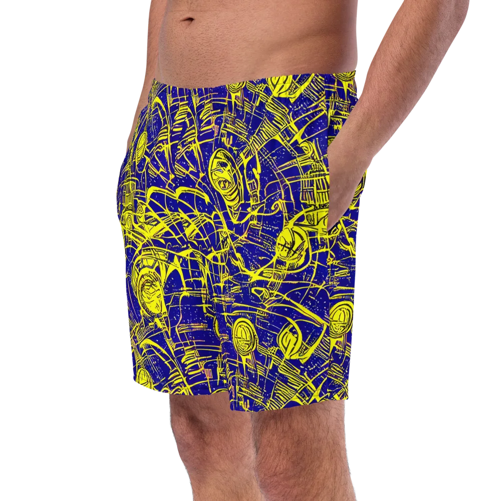 Neon Astronaut on Swim Trunks — Left Front