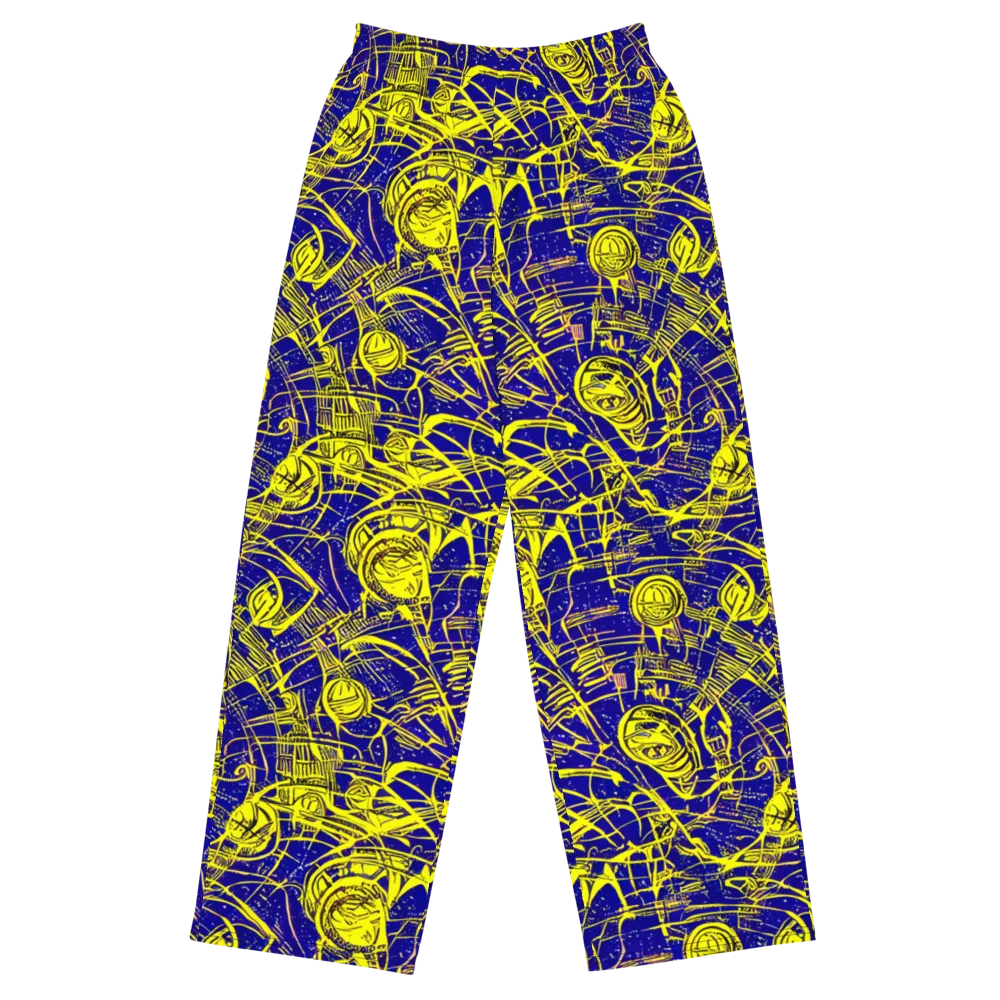 Neon Astronaut on Wide-Leg Pants — Front
