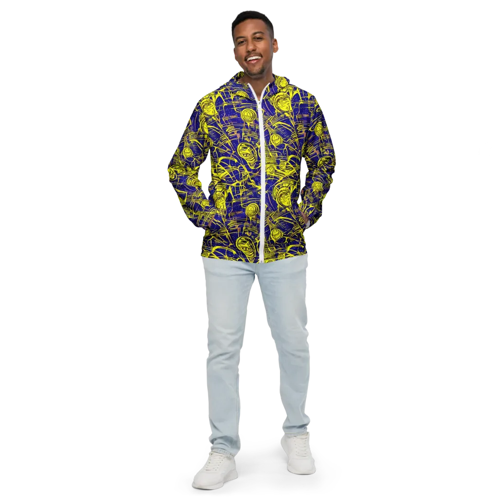 Neon Astronaut on Men's Windbreaker — Front
