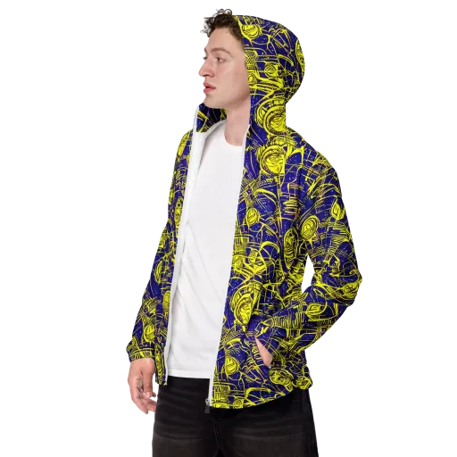Neon Astronaut on a Men's Windbreaker
