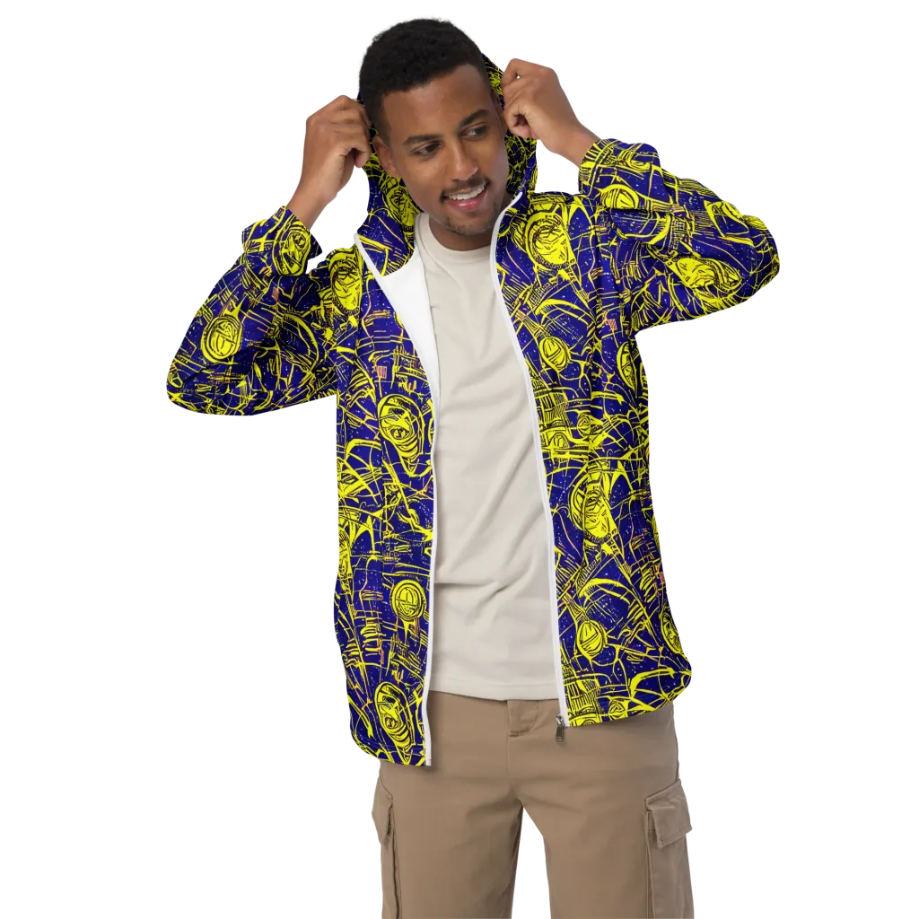Neon Astronaut on Men's Windbreaker — Front