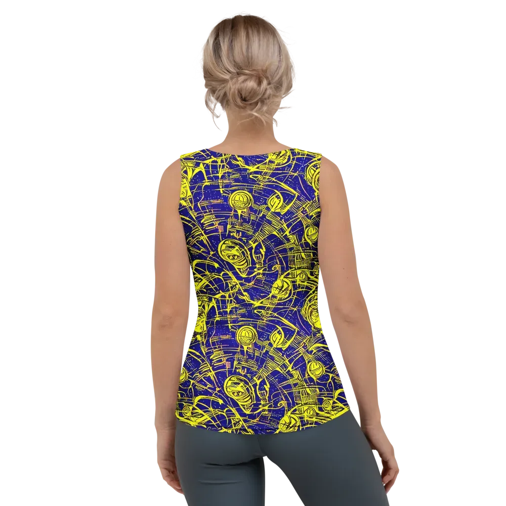 Neon Astronaut on Women's Tank Top — Back