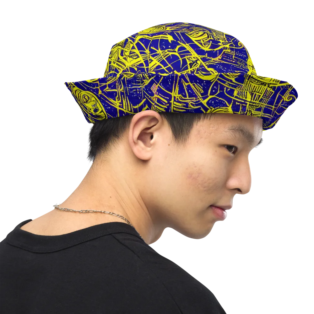Neon Astronaut on Reversible Bucket Hat — Right Outside