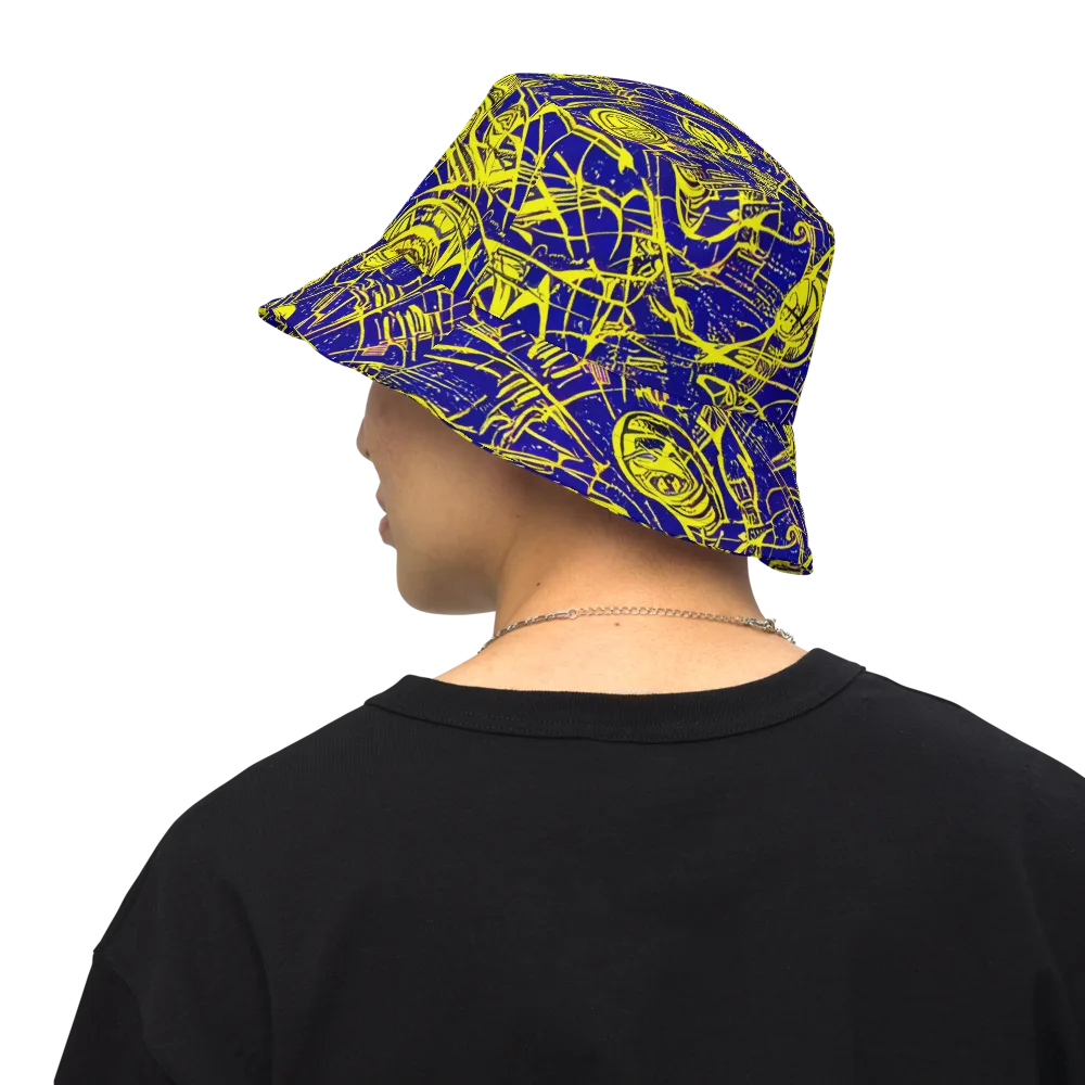 Neon Astronaut on Reversible Bucket Hat — Back Inside