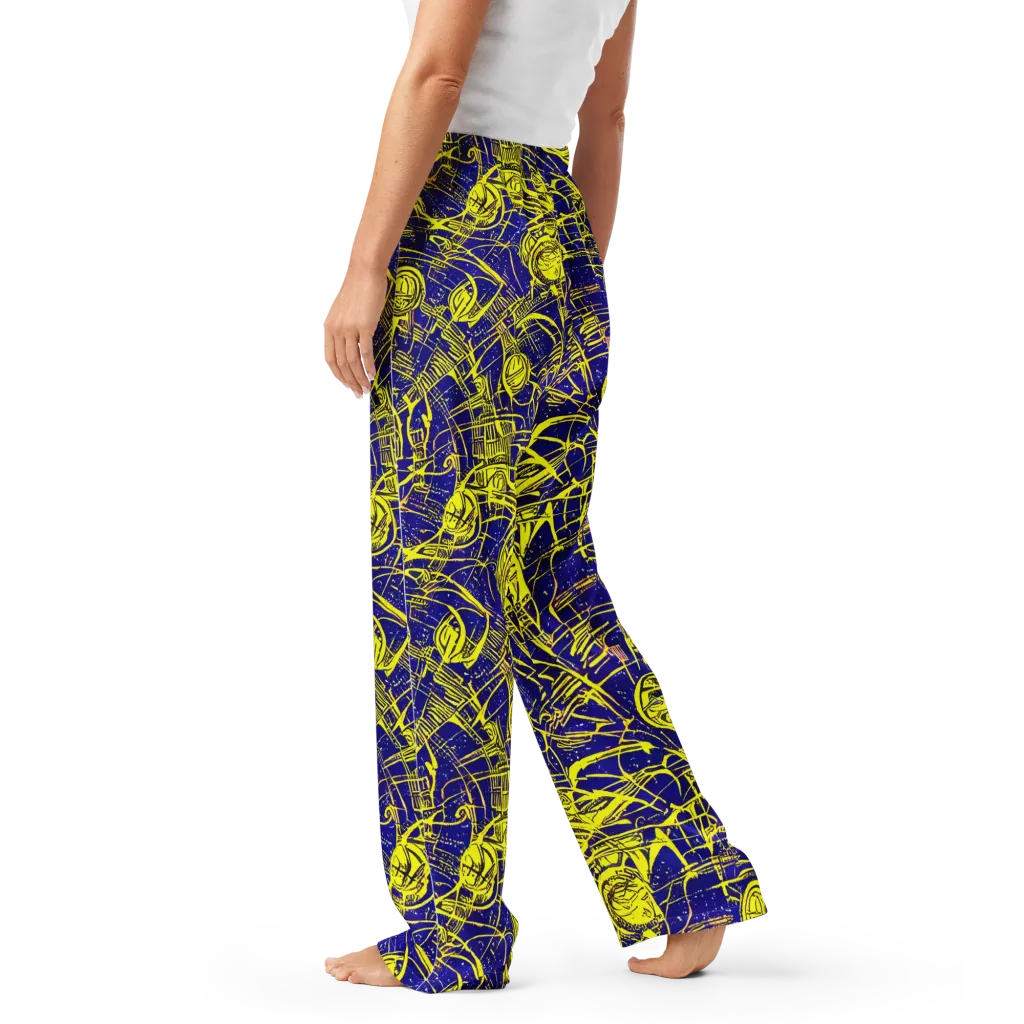 Neon Astronaut on Women's Pajama Pants — Left
