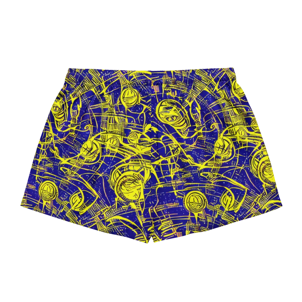Neon Astronaut on Women's Pajama Shorts — Back