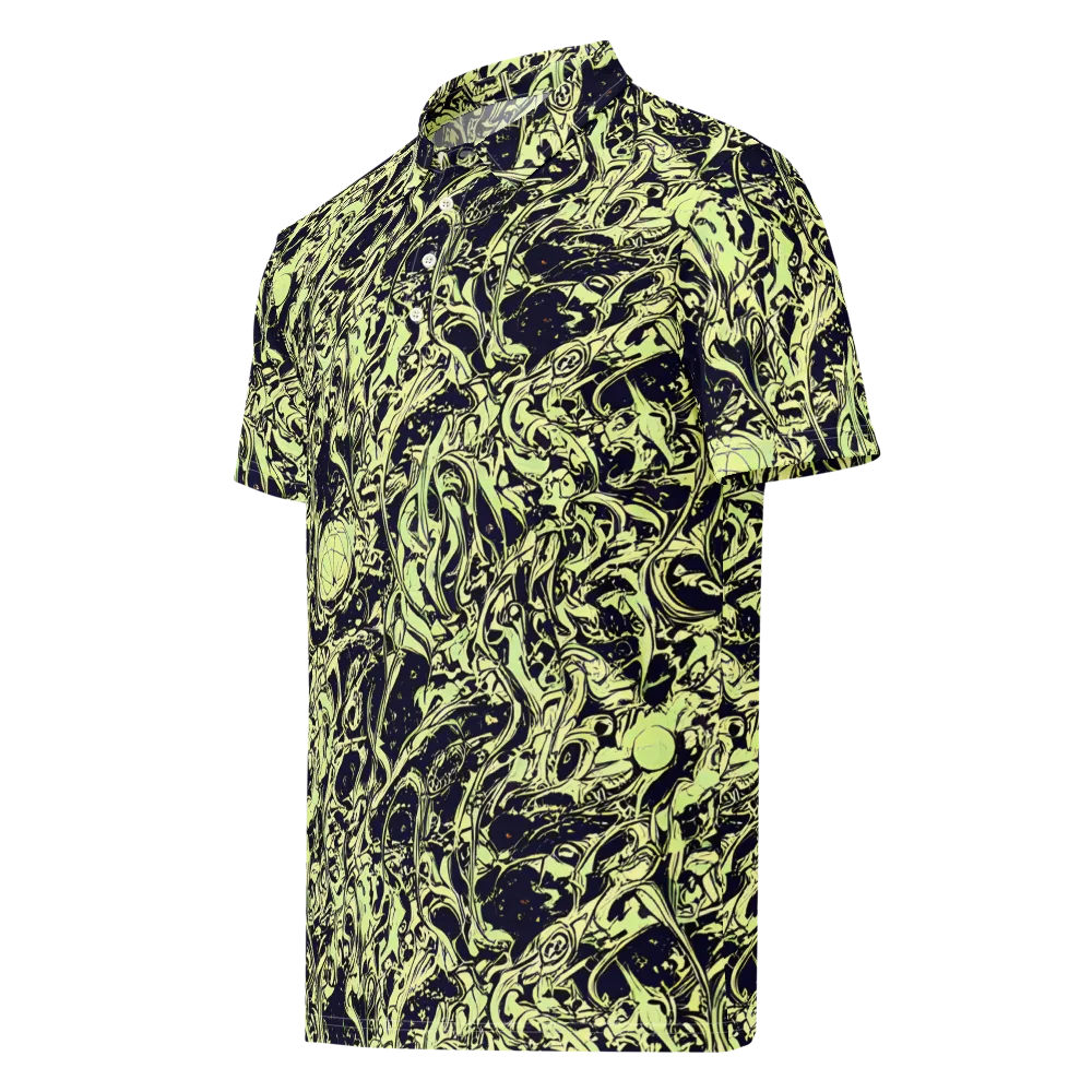 Chartreuse Chaos on Men's Slim Fit Polo Shirt — Left Front