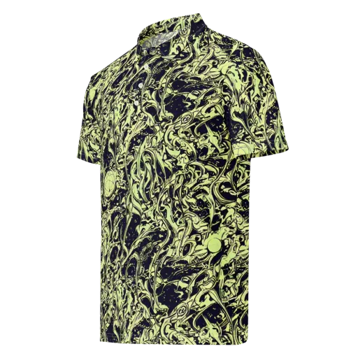 Chartreuse Chaos on a Men's Slim Fit Polo Shirt