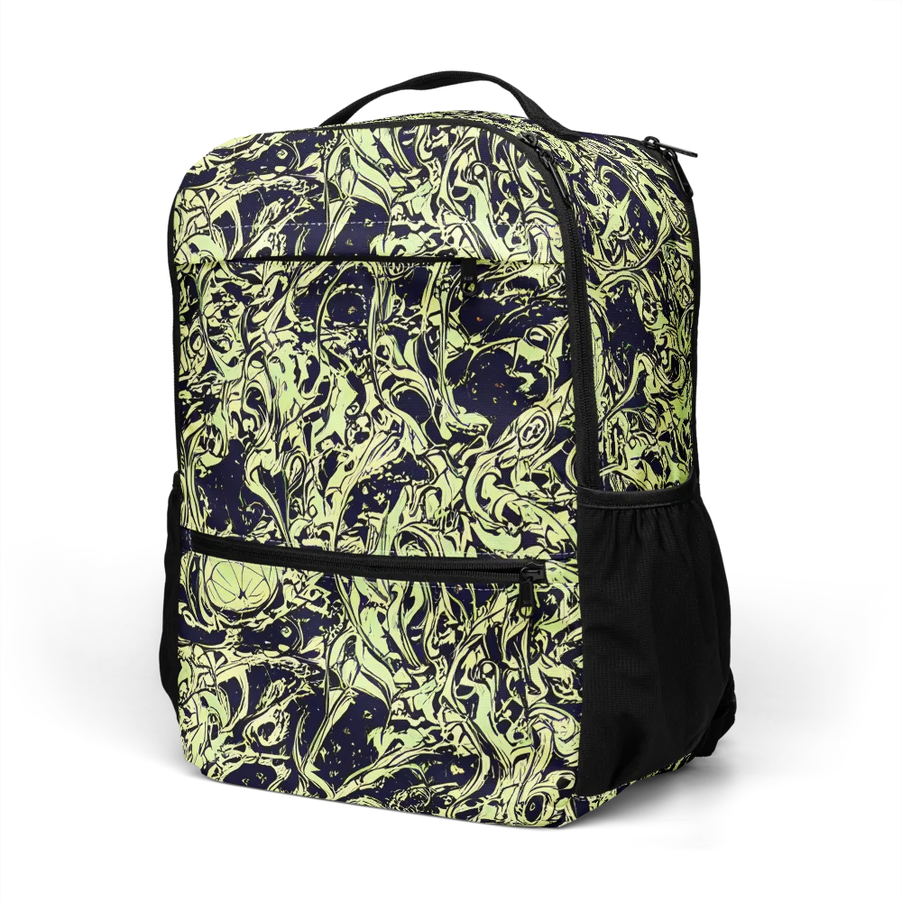 Chartreuse Chaos on Utility Backpack — Left Front