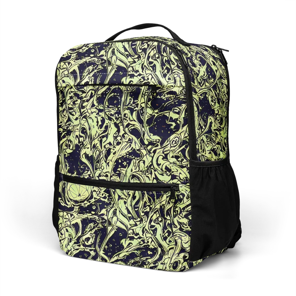 Chartreuse Chaos on Utility Backpack — Left Front