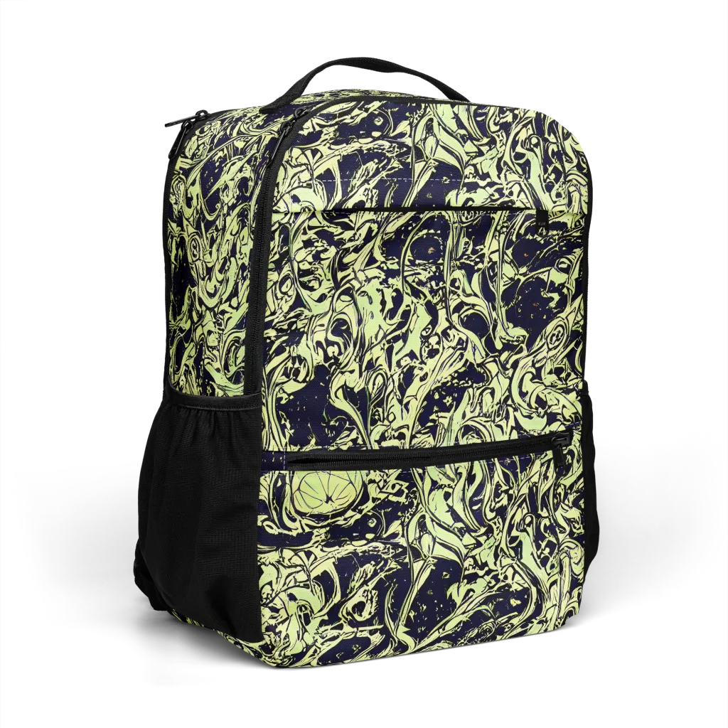 Chartreuse Chaos on Utility Backpack — Right Front