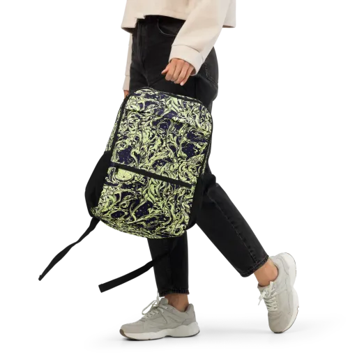 Chartreuse Chaos on a Utility Backpack