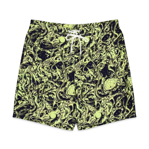 Chartreuse Chaos on a Men's Board Shorts