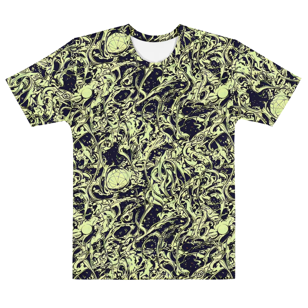 Chartreuse Chaos on Men's Cotton Crew Neck T-Shirt — Front