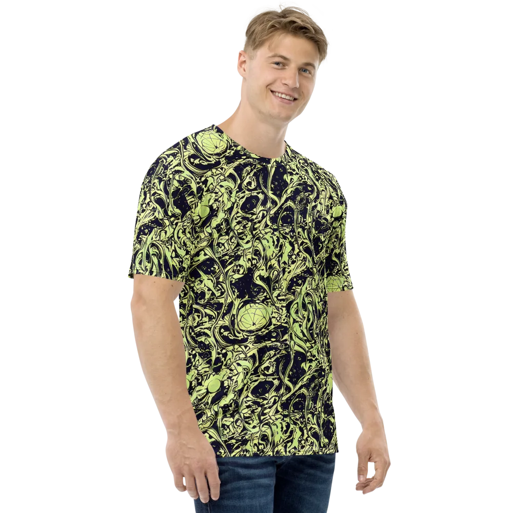 Chartreuse Chaos on Men's Crew Neck T-Shirt — Right